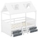 preview thumbnail 5 of 38, Merax House Bed with Roof and 4 drawers