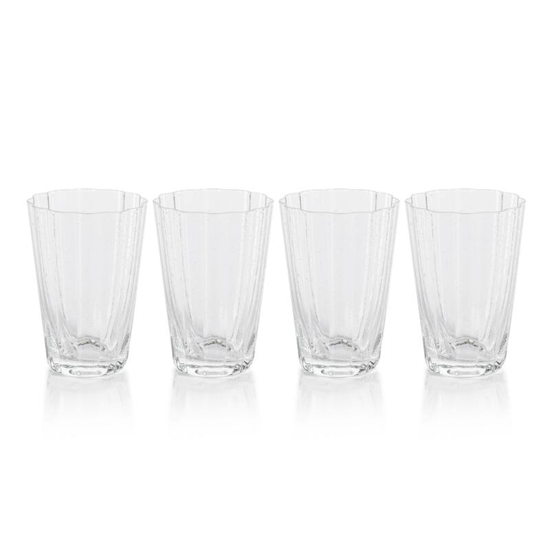 Barletta Bubble Highball Glasses, Set of 4 - 3" x 6.25"