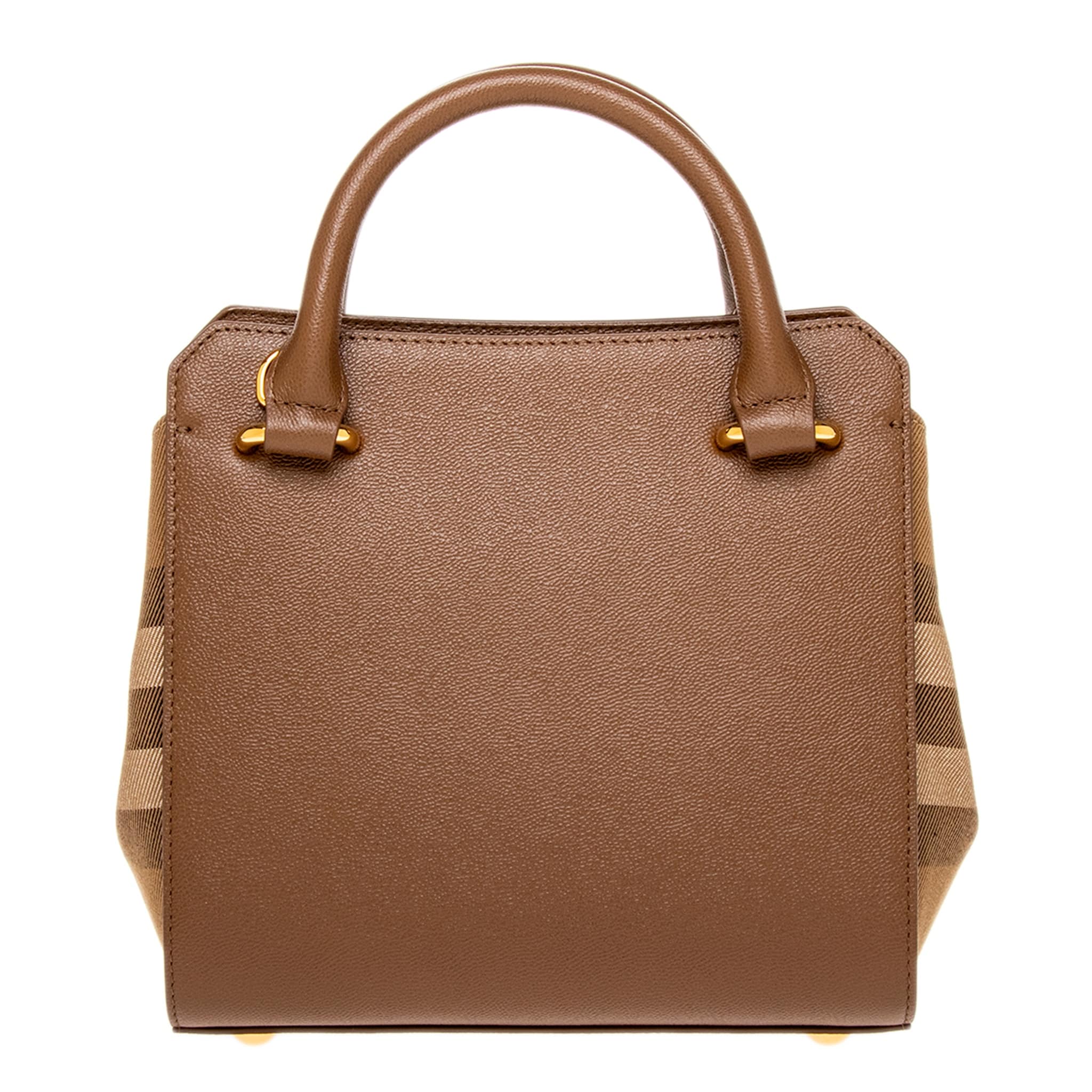 Burberry Mini Banwell House Check and Leather Tote Bag - Overstock