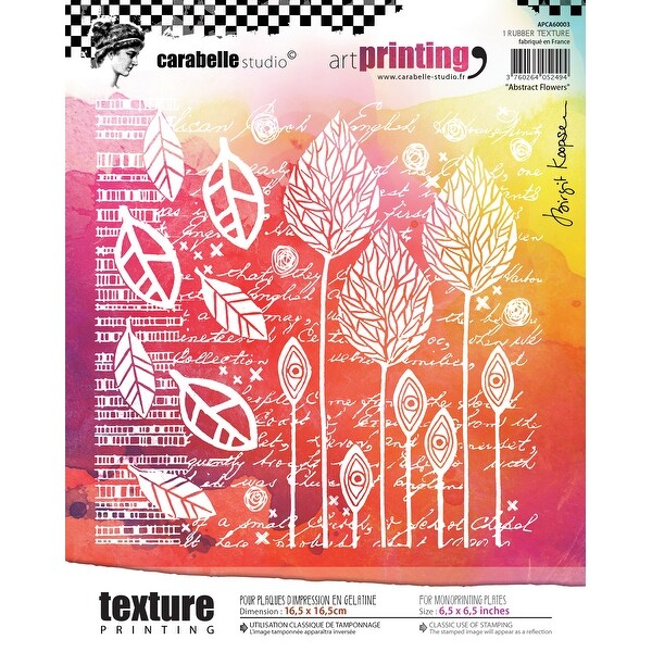 Carabelle Studio Art Printing Square Rubber Texture Plate Abstract Flowers