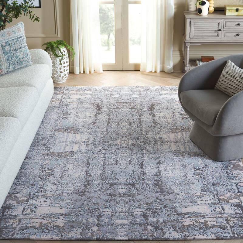 SAFAVIEH Hand-Knotted Centennial Gislene Modern Abstract Silk & Wool - 6' x 9' - Lavender
