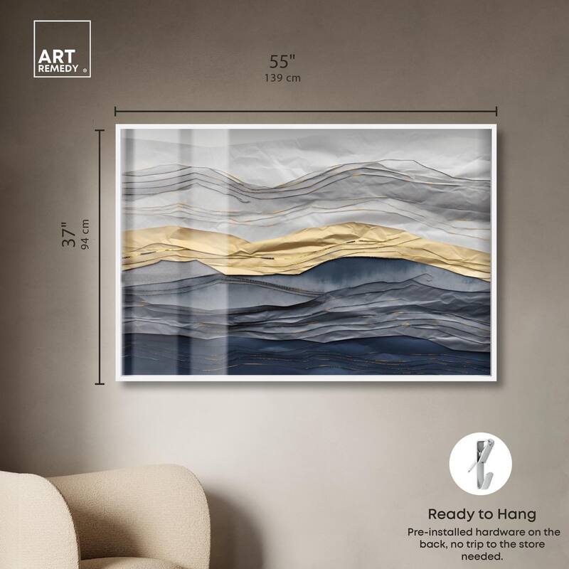 Flowing Golden Tide Shadowbox by Art Remedy