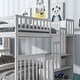 preview thumbnail 5 of 7, White Full over Full Bunk Bed with 2 Drawers and Staircases, Convertible into 2 Beds