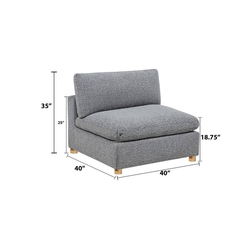 Best Quality Furniture 4-Piece Sectional Boucle Fabric