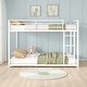 preview thumbnail 1 of 3, Ovi 78 Inch Twin Bunk Bed, Mounted Ladder, Ground Level Platform Bed, White