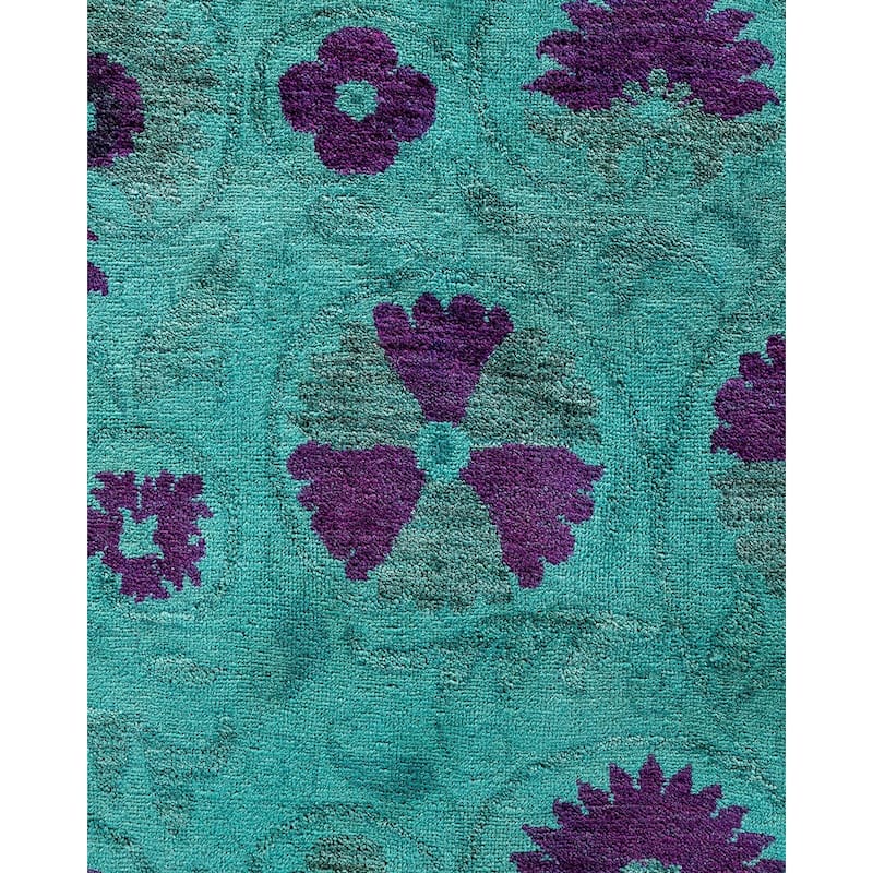 Vibrance, One-of-a-Kind Hand-Knotted Area Rug - Green, 9' 2" x 12' 1" - 9' 2" x 12' 1"