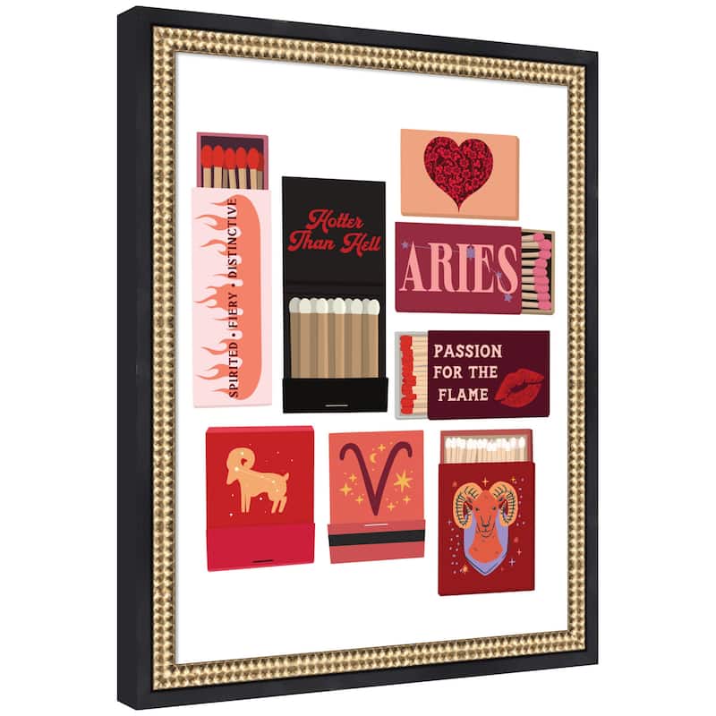 Kate and Laurel Aries Matchbooks 14x18 FC by Megan Ryan Framed Wall Art Print