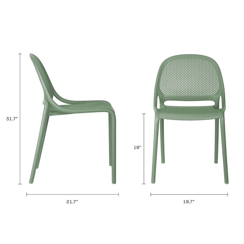 Shay Stackable Plastic Chair for Indoors or Outdoors - Set of 2
