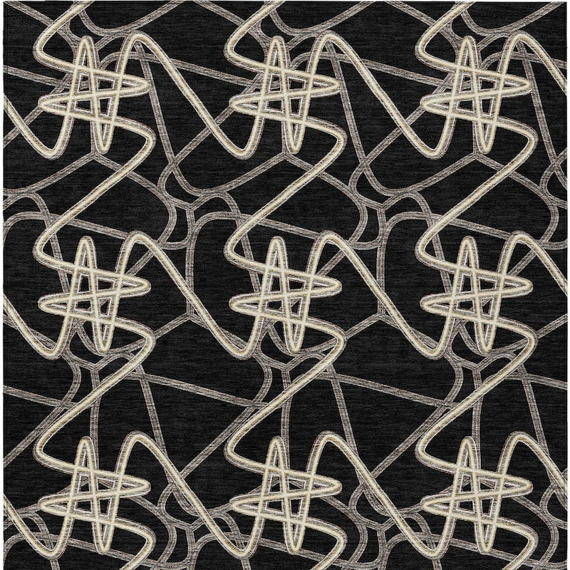 HomeRoots Geometric Contemporary Rectangle Outdoor Rug