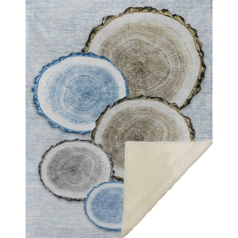 Premium Machine Washable Modern Woodgrain Sherpa Throw Blanket