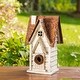 preview thumbnail 38 of 48, Glitzhome 12"H Retro Distressed Painted Solid Wood Cottage Birdhouse
