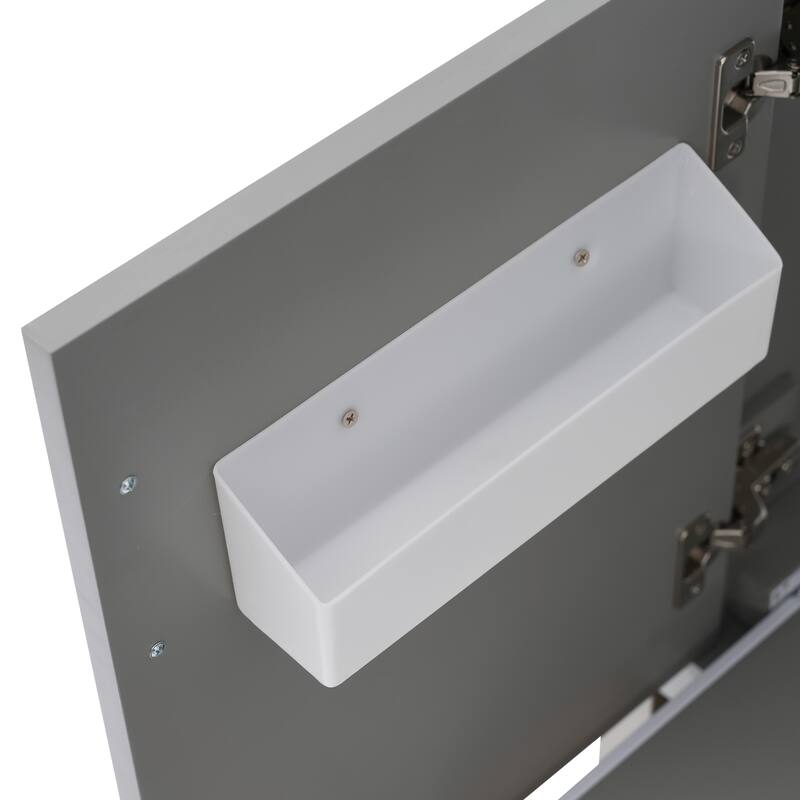Multifunctional Storage Cabinet Bathroom Vanity with Removable Pull-out Tray, Door Storage Box and 3 Different Sizes Drawers