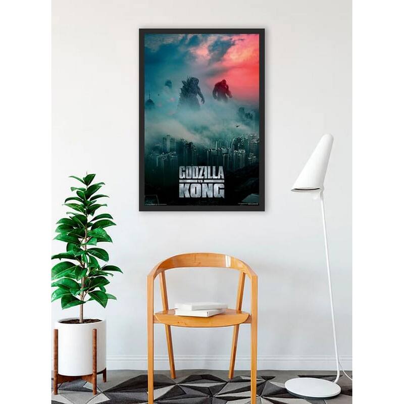 Godzilla V Kong Movie advertsement Framed Poster - 24 x 36 Inch