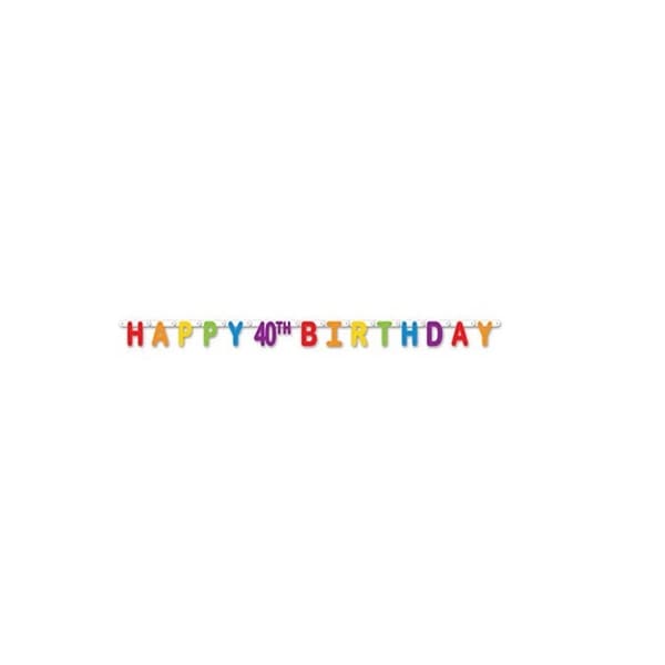 shop pack of 12 colorful jointed happy 40th birthday banner hanging happy 40th birthday banner