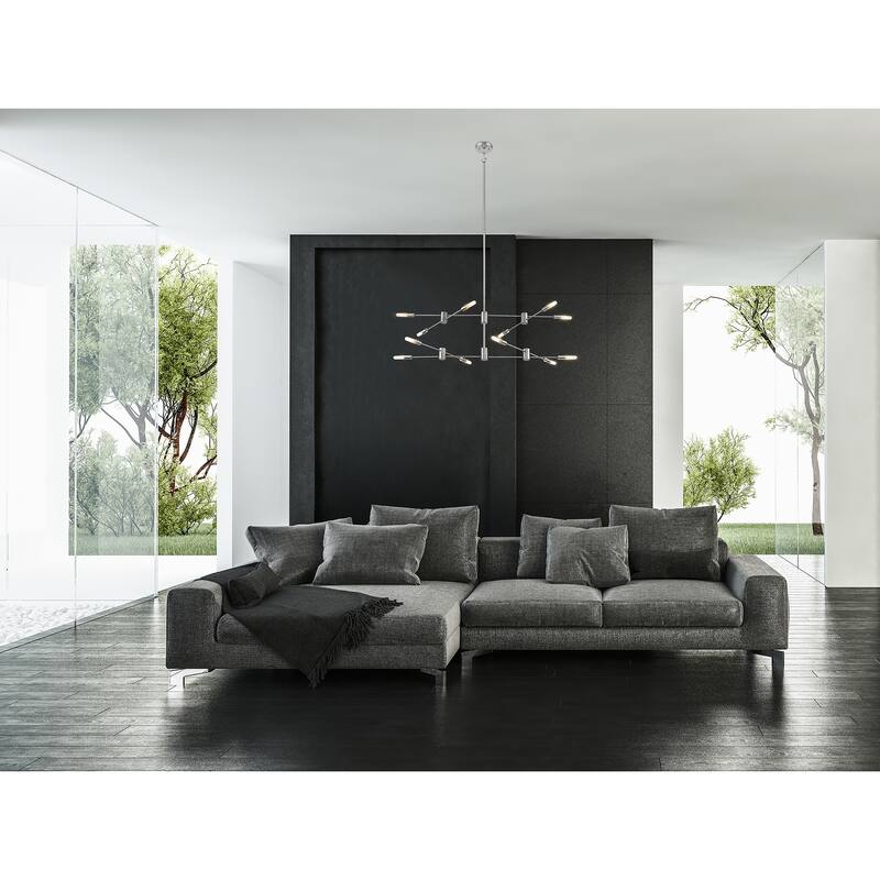 Eglo Willsboro 12-Light Pendant with Polished Nickel Finish - Silver