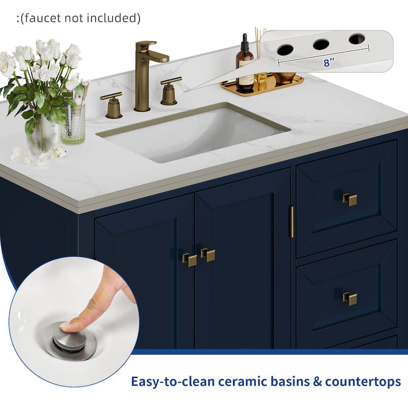 Moasis 36"/40"/ 47" Bathroom Vanity Cabinet with Sink