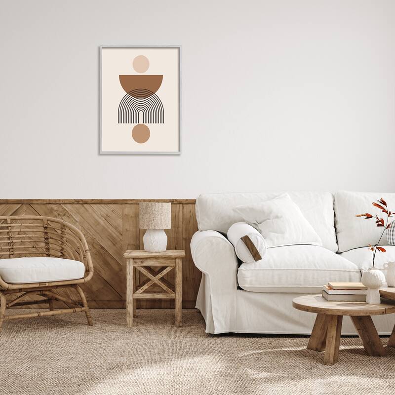 Stupell Brown & Beige Shapes Framed Giclee Art Design by LSR Design Studio