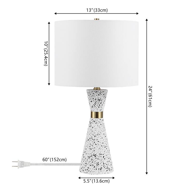Artezza 24" Hourglass Terrazzo/Iron LED Table Lamp, By JONATHAN Y
