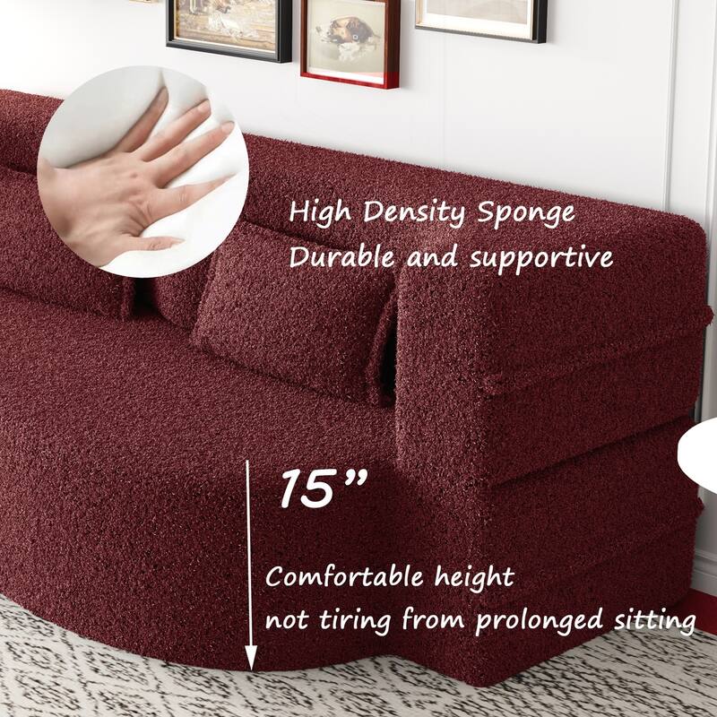 Versatile Convertible Foam Sofa Bed with Removable Cushions and Pillows