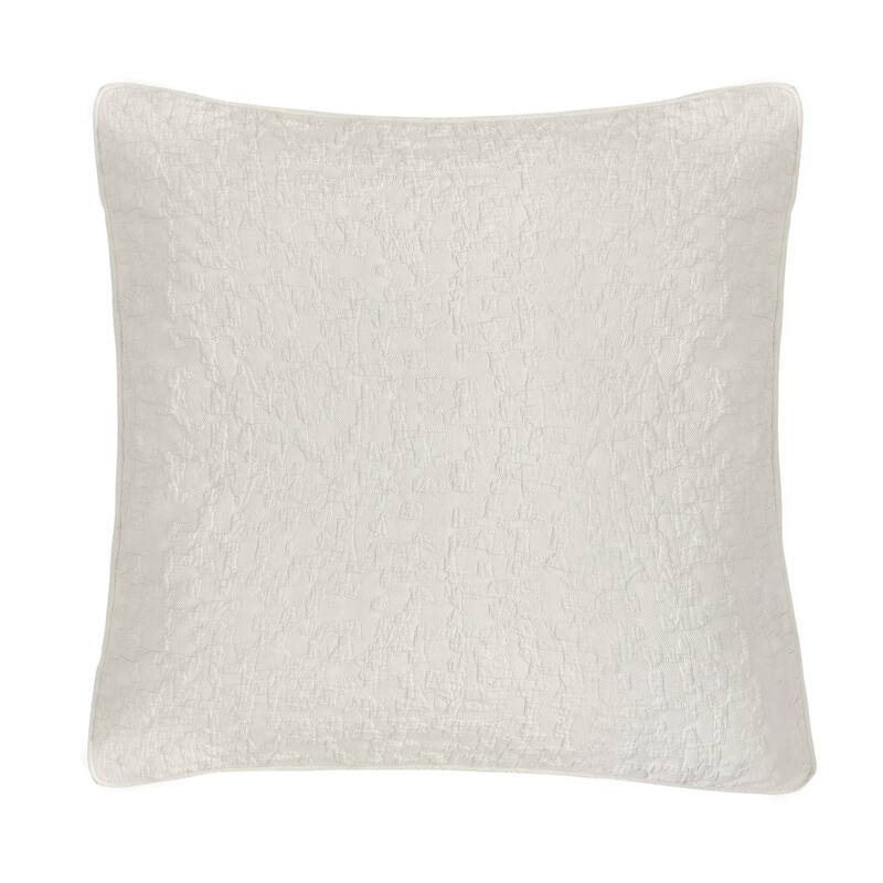 HiEnd Accents Porto Matelassé Textured 27x27 inch Euro Pillow Sham - Vintage White