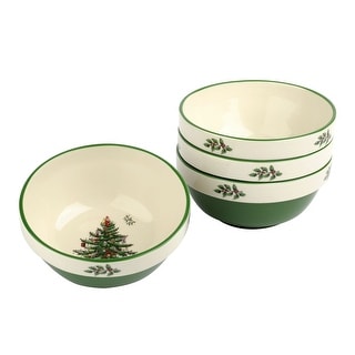 Spode Set of 4 Christmas Tree Stacking Bowl - 5.5" D x 2.75" H