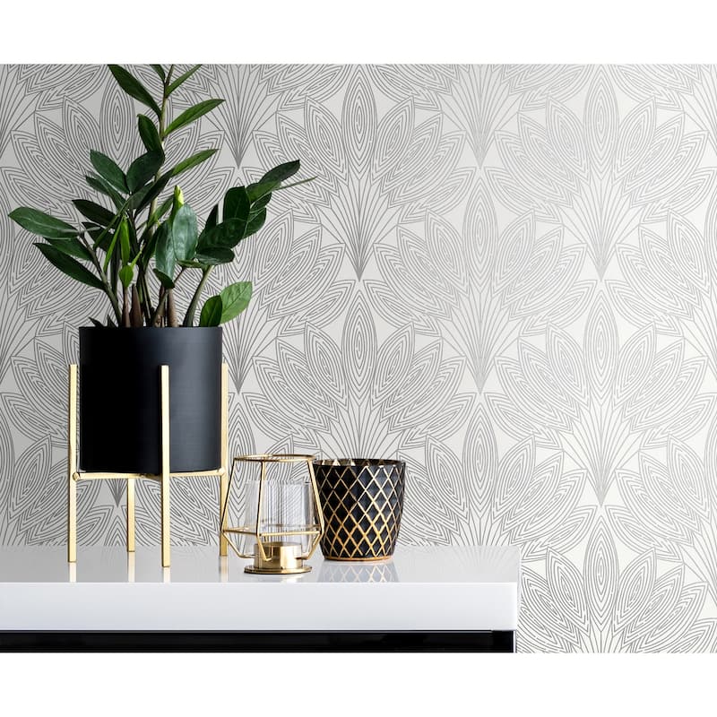 NextWall Peacock Leaves Peel and Stick Wallpaper