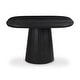 preview thumbnail 4 of 12, Aurelle Home Modern Solid Acacia Wood Pedestal Dining Table Black