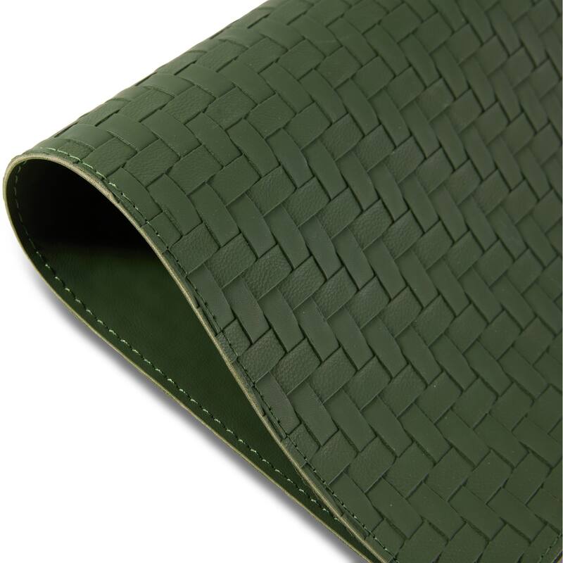 Dainty Home Lausanne Premium Vegan Leather Reversible 2 Pattern Rectangular Placemat Set Of 4