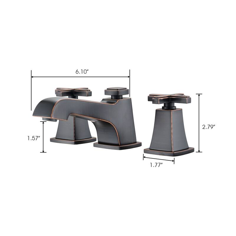 Widespread Bathroom Faucet with Drain Assembly High-arc 8 Inch Bathroom Sink Faucet 3 Holes Double Cross Handle Vanity Basin Tap