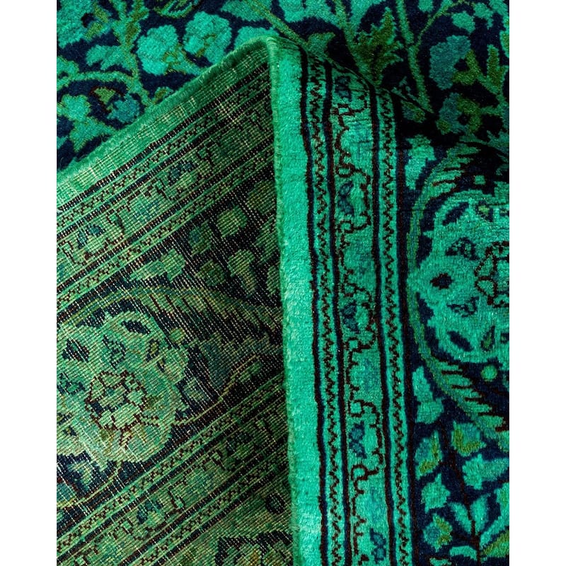 Overton Hand Knotted Wool Vintage Inspired Modern Contemporary Overdyed Black Area Rug - 4' 2" x 6' 4"