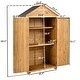 preview thumbnail 17 of 18, Outdoor Wood Lean-to Storage Shed Tool Organizer 3-tier Shelves - 5.8ft x 3ft