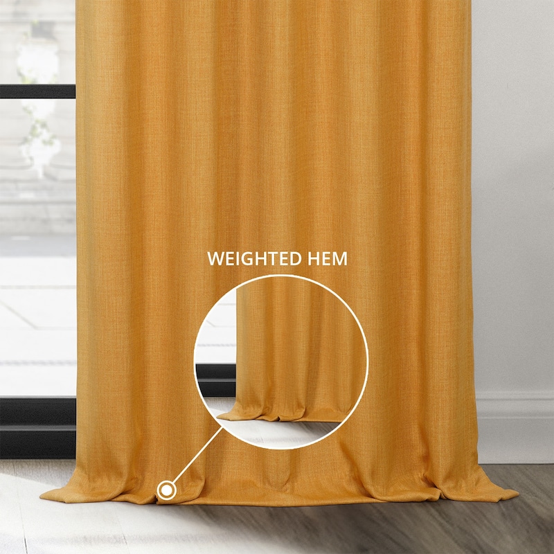 Exclusive Fabrics Textured Faux Linen Extra Wide Room Darkening Curtains for Bedroom & Living Room Curtains (1 Panel)