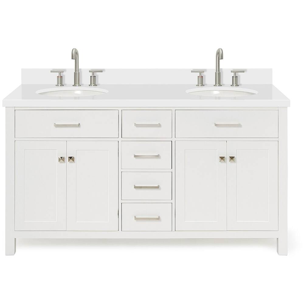 Ariel H061DWQOVO Bristol 61" Free Standing Double Oval Basin Vanity