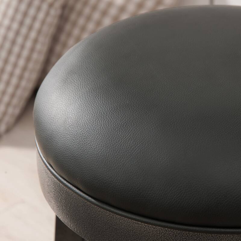 Traditional Wood Faux Leather Counter-height Stool Set of 2