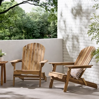 Hanlee Outdoor Rustic Acacia Wood Folding Adirondack Chair (Set of 2) by Christopher Knight Home