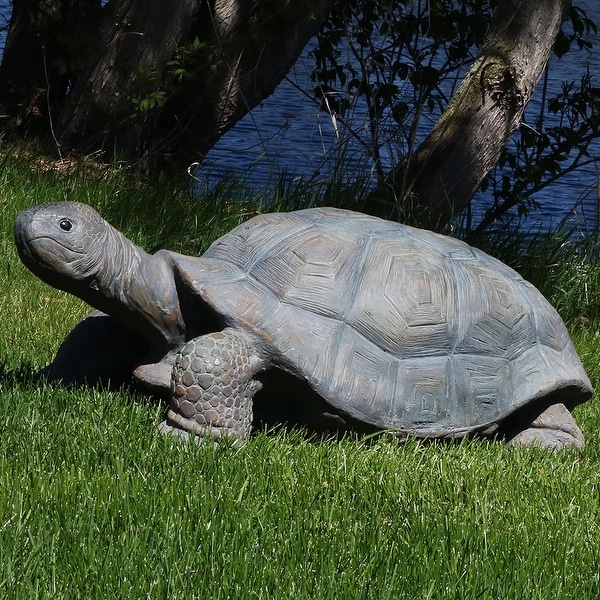 Sunnydaze Todd the Tortoise Indoor-Outdoor Lawn and Garden Statue - 30-Inch - Tan