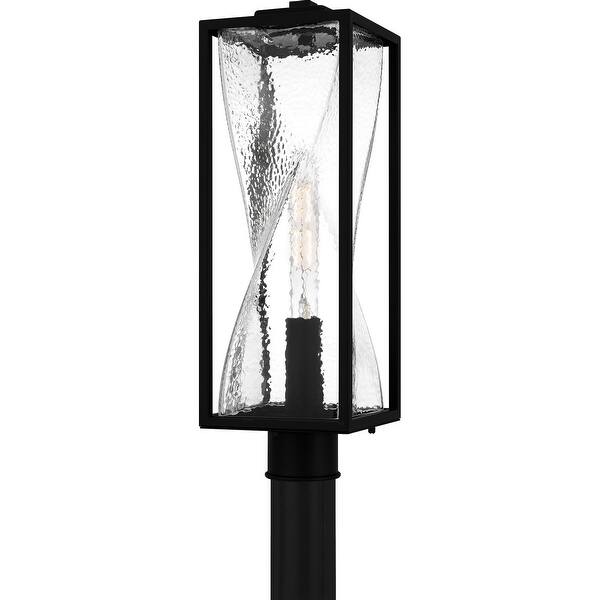 slide 2 of 8, Zarah 1-Light Matte Black Outdoor Post Lantern