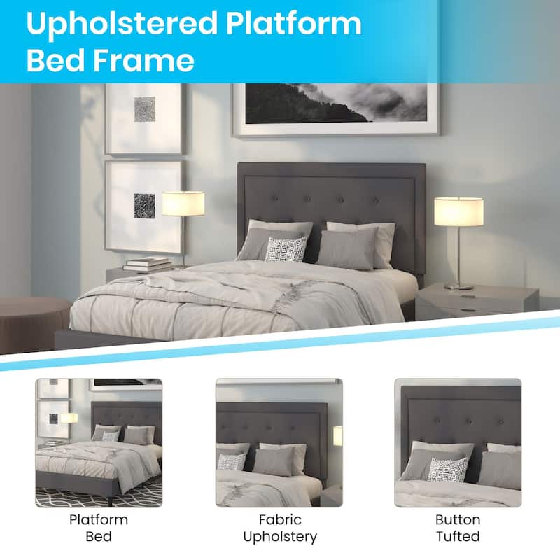 Tufted Platform Bed with 10in. Pocket Spring Mattress