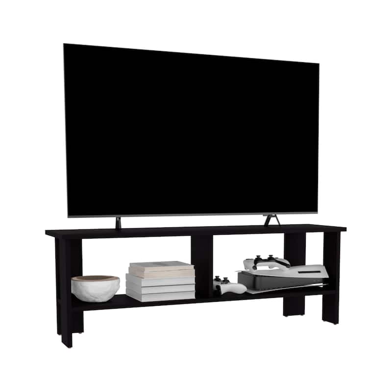 Modern Design TV Stand, 2 Shelves with durable materials for longevity and stability,FSC Certified CPSIA Compliant