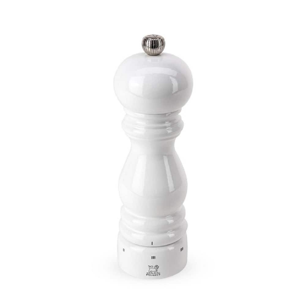 Peugeot Paris u'Select Zirlion Salt Mill, White Lacquer, 7 inch, Adjustable Grind