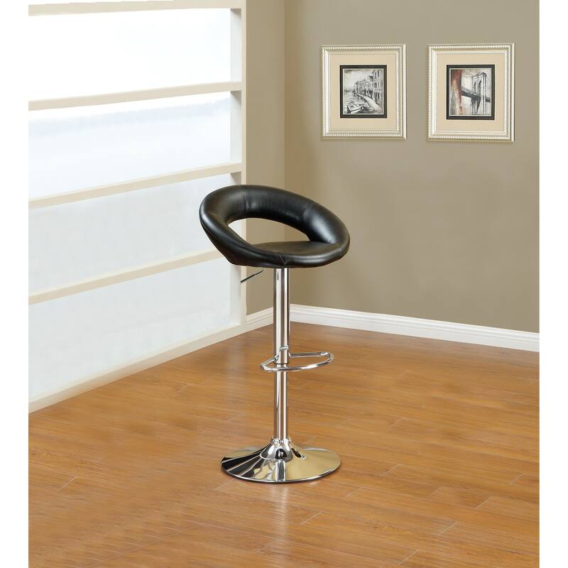 Adjustable Swivel Bar Stools Set of 2, Faux Leather Counter Height Bar Stools with Back, Dining Chairs with Footrest - Black