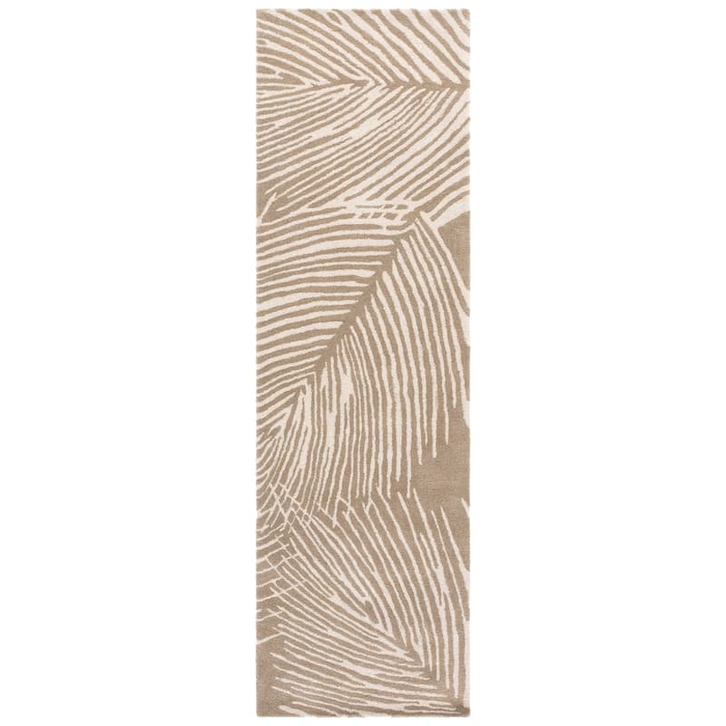 SAFAVIEH Handmade Alexia Beige New Zealand Wool Rug - 2'3" x 8' Runner - Beige/Ivory