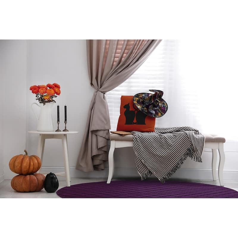 Bat Colony Halloween Chenille Rug, 18" x 30"