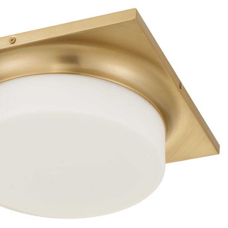 Aura 13" Antique Brass LED Flush Mount Ceiling Light