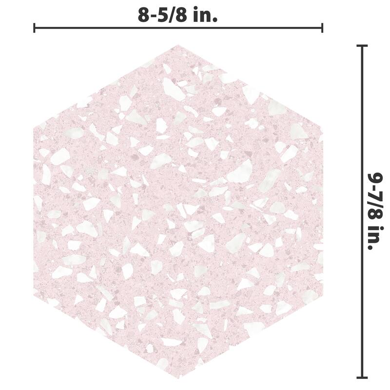 Merola Tile Venice Hex Pink 8-5/8" x 9-7/8" Porcelain Floor and Wall Tile