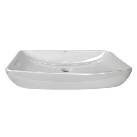 Clara White Vitreous China Rectangular Vessel Bathroom Sink