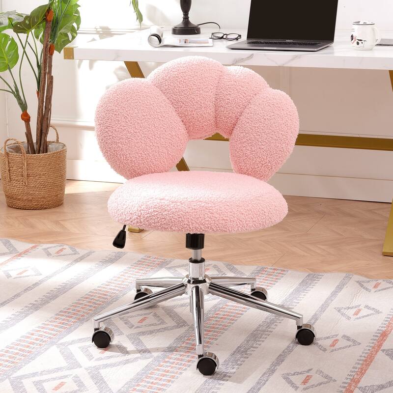 360 Degree Swivel Height Adjustable Home Office Chair - Pink