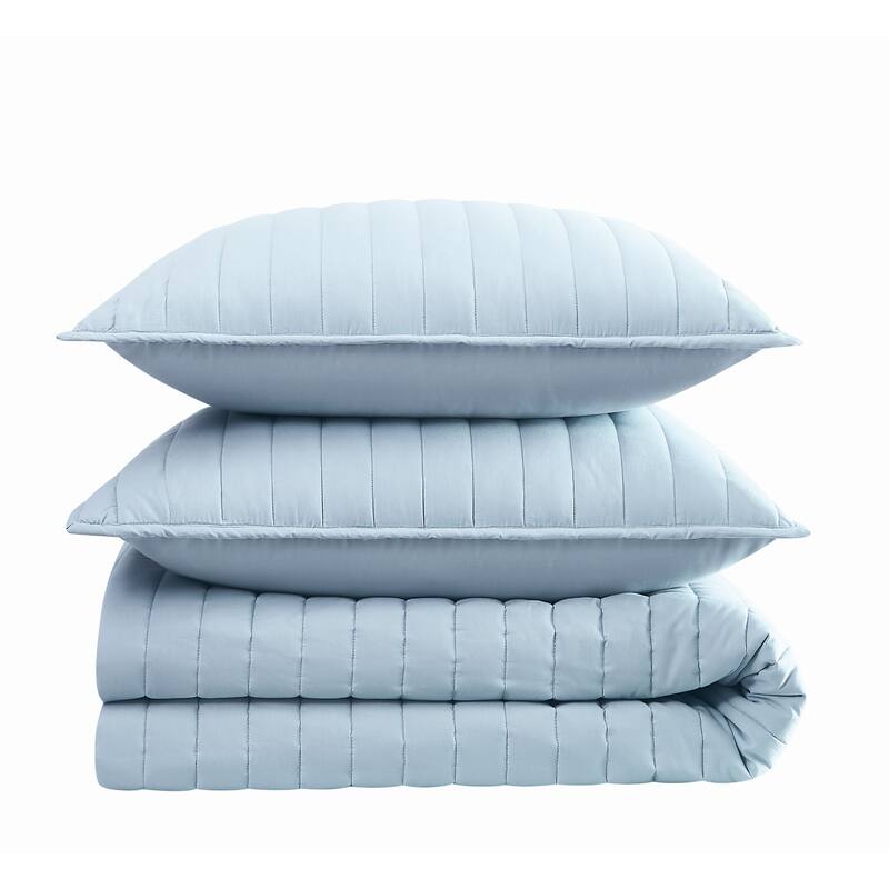 Brooklyn Loom Solid Cotton Percale Quilt Set