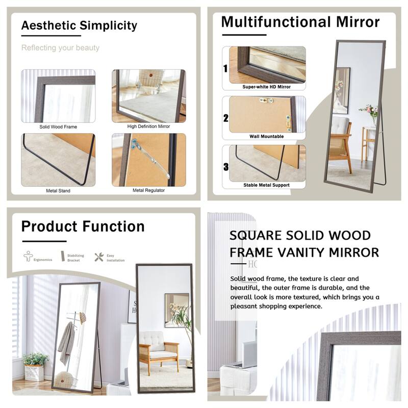 71" Wood Frame Full Length Mirror,Dressing Mirror