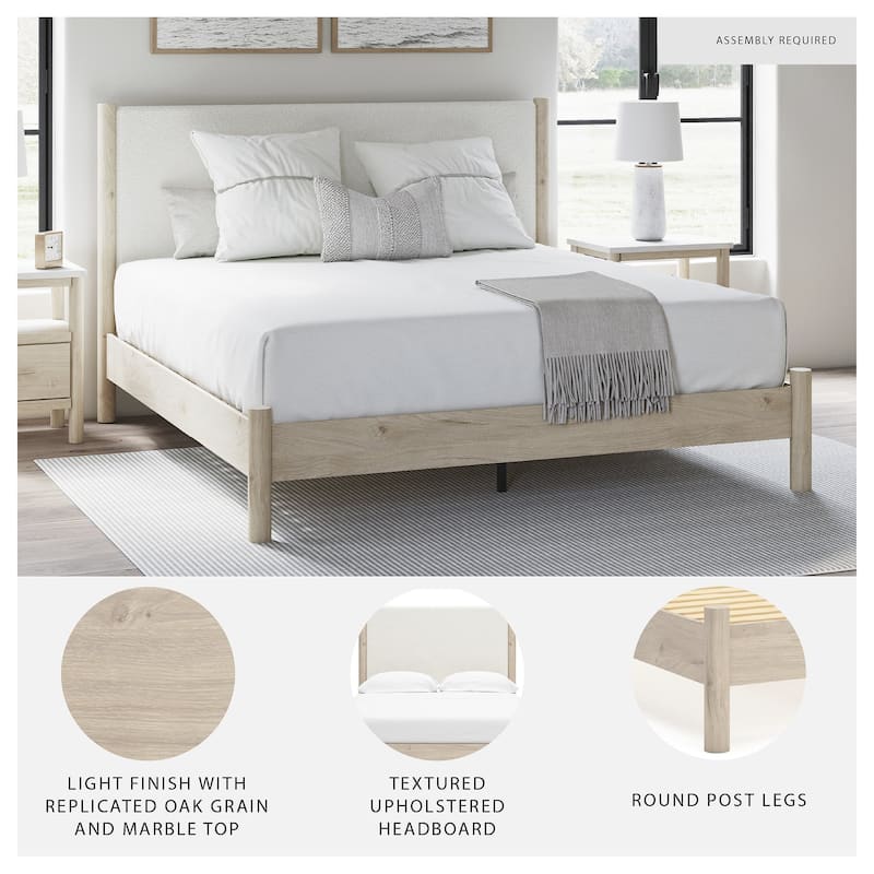 Signature Design by Ashley Cadmori Upholstered Panel Platform Bed